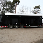 Auto Master Cargo Trailer (Black - Door Side - Awning Out)